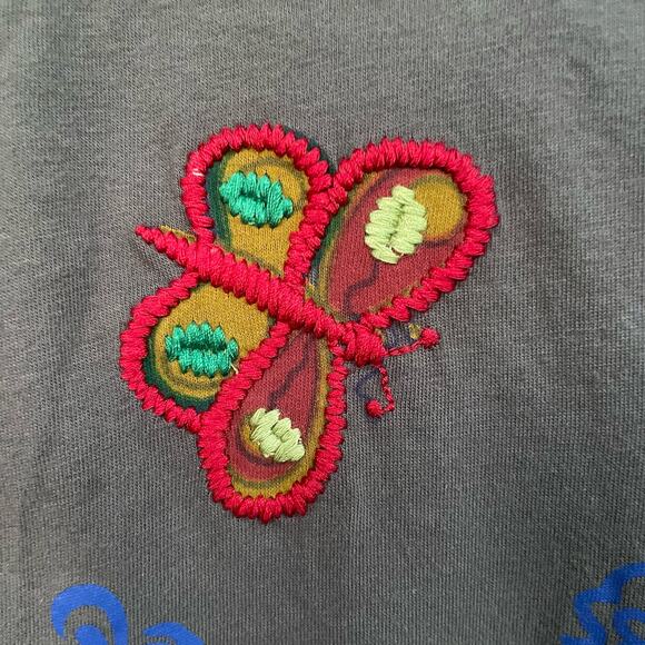 Kessley Skirt Whimsical Embroidery Peasant Style Boho-Chic Blue Red Small - Picture 8 of 10